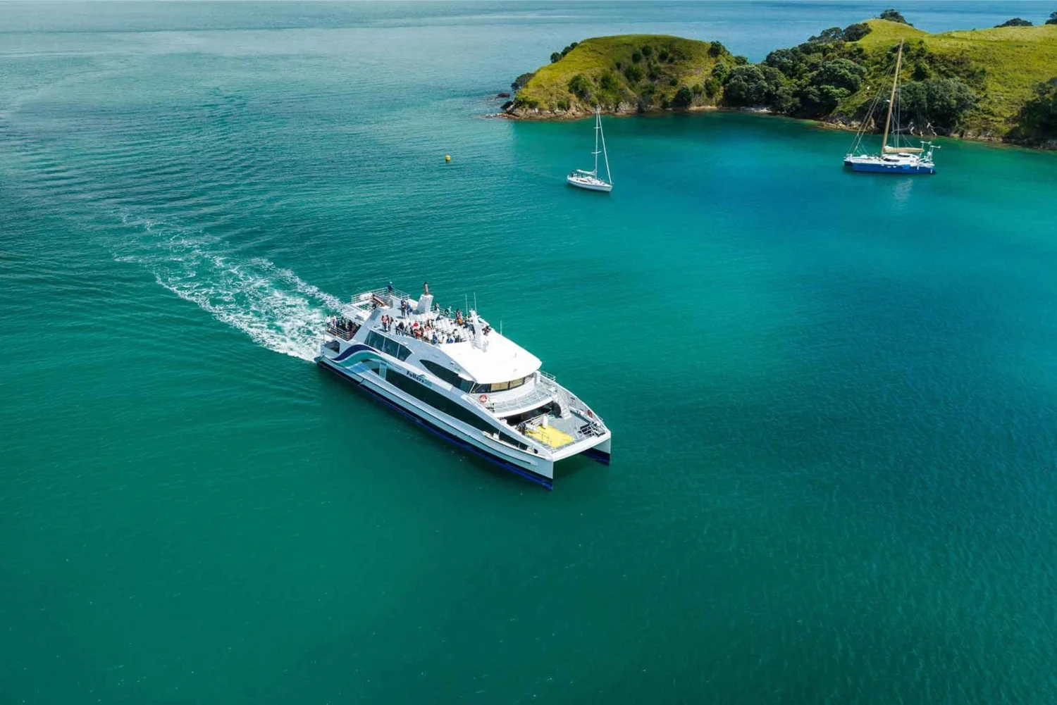 Catamaran ferry crossing to Waiheke Island